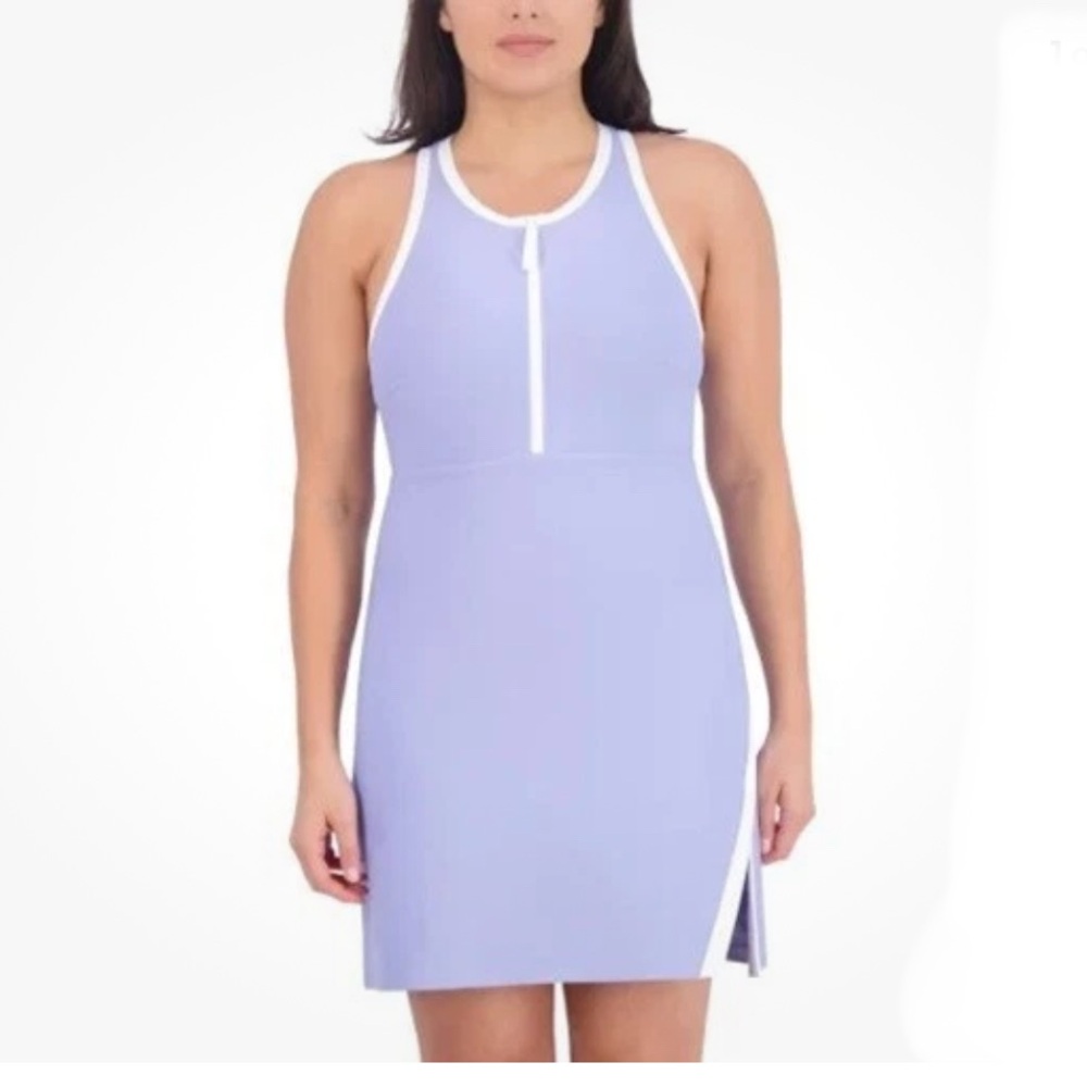 Sage Women's Mini Dress in Blue (pale iris) and White
